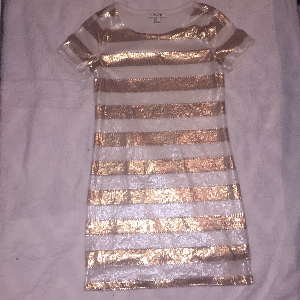 Gold and White Sparkly Dress